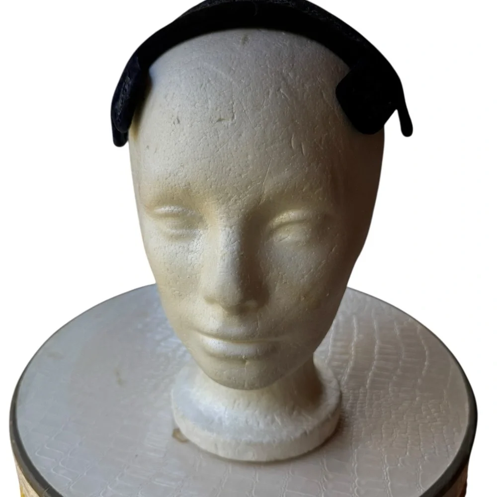1950s/60s Joal from NY Straw w/Velvet Trim‎ Cocktail Hat - Picture 6 of 8
